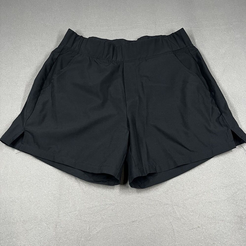 BCG Women's Black Athletic Pull-On Shorts w/ Pockets Elastic Waist M witchy